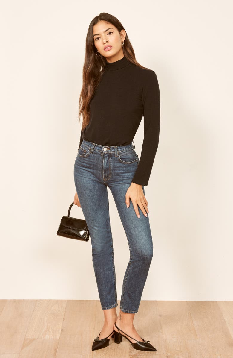 Reformation Billy Mock Neck Top, Alternate, color,