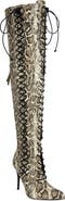 AZALEA WANG Calyx Snake Embossed Over the Knee Boot