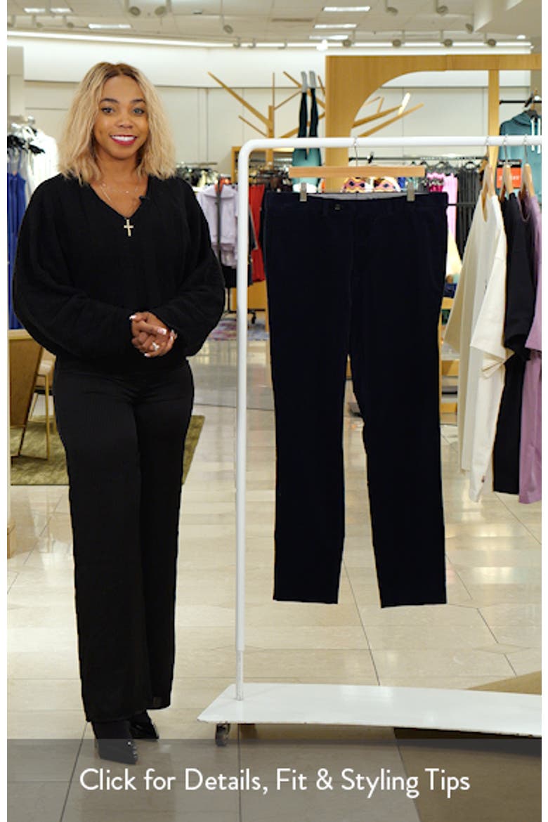 Palmer Navy Flat Front Cotton Stretch Corduroy Pants video