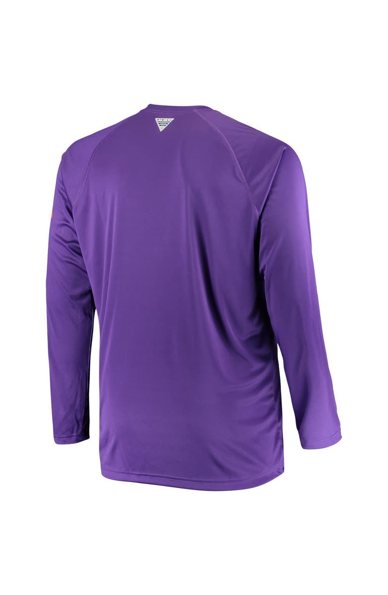 Columbia Men's Columbia Purple Clemson Tigers Big & Tall Terminal Tackle Long Sleeve Omni-Shade T-Shirt, Alternate, color,