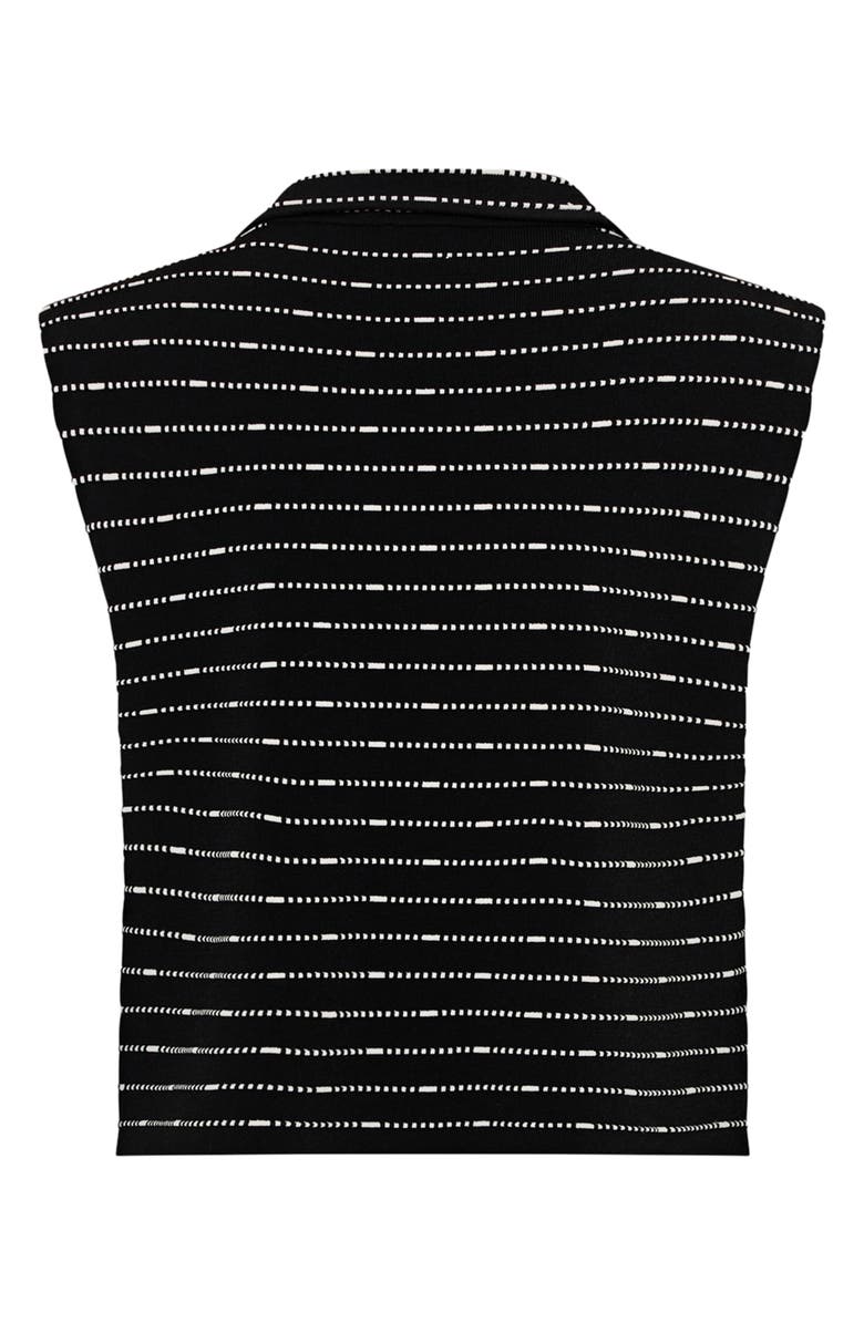 Milly Lainey Sleeveless Button-Up Top, Alternate, color, Black/ White