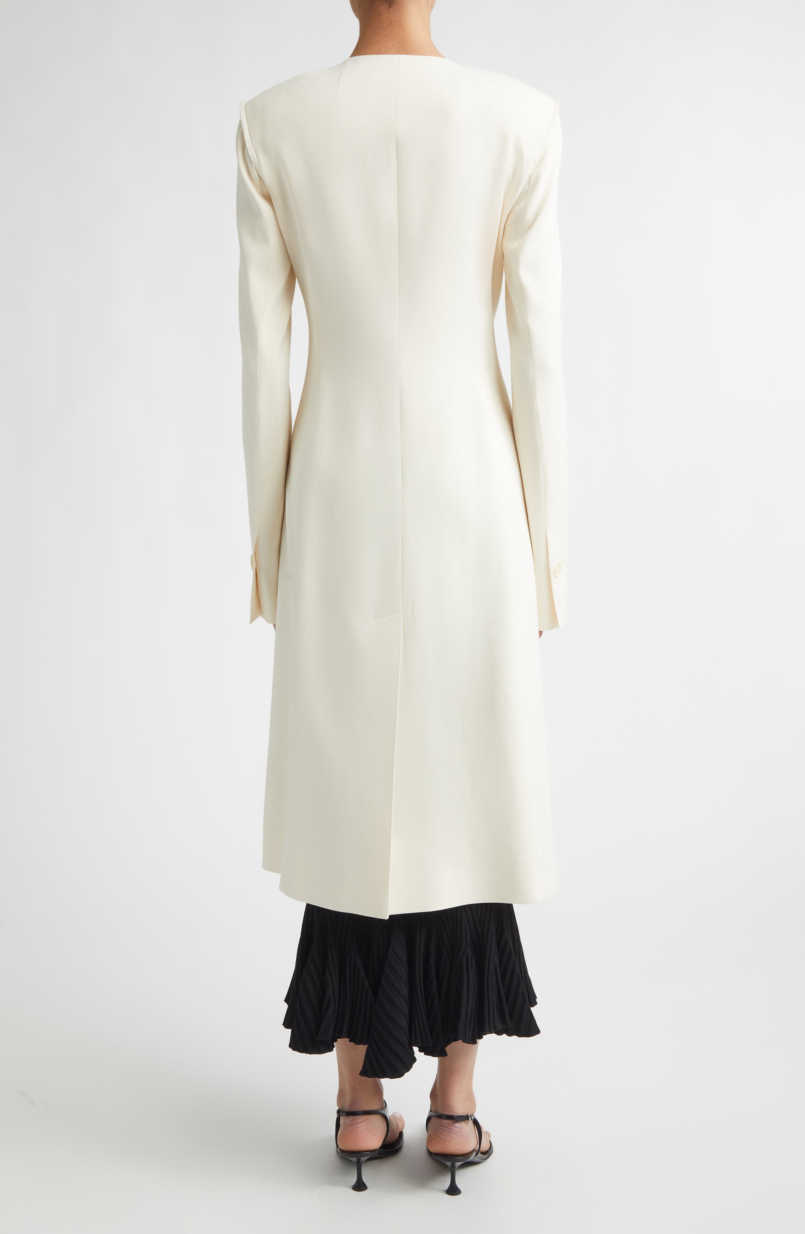 Anouk Double Breasted Satin Back Crepe Cutaway Coat - image 2