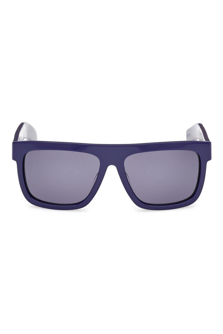 56mm Navigator Sunglasses, Main, color, SHINY BLUE/ BLUE
