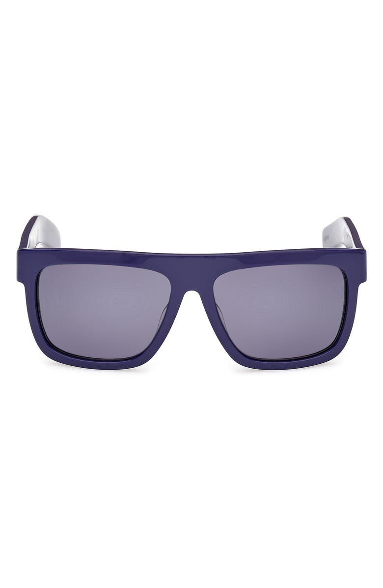 adidas 56mm Navigator Sunglasses, Main, color, Shiny Blue/ Blue