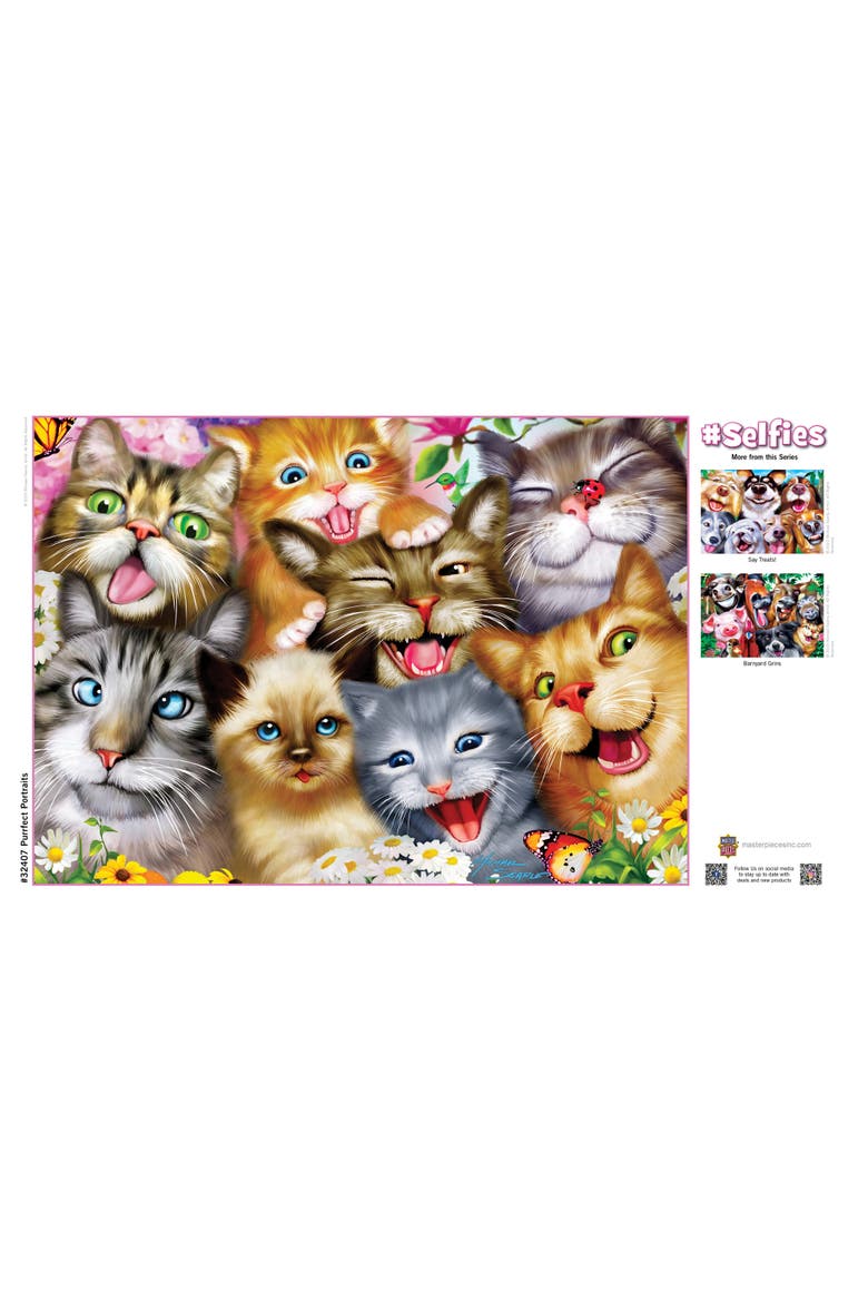 Purrfect Portraits 500 Piece Puzzle, Alternate, color, Multicolor