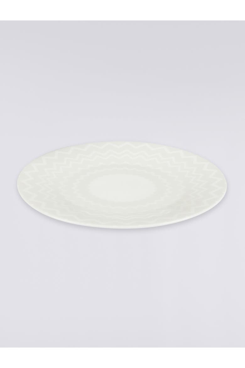 Zigzag White Charger Plate, Alternate, color, White