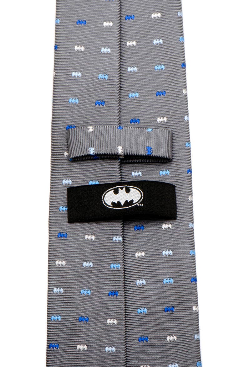 Batman Icon Silk Tie, Alternate, color, GREY