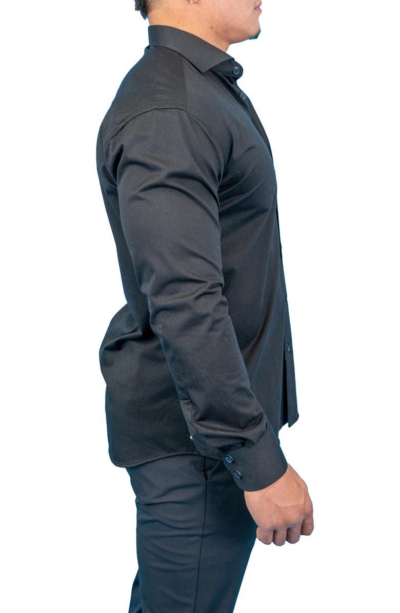 Maceoo Fibonacci True Black Button-Up Shirt, Alternate, color, Black