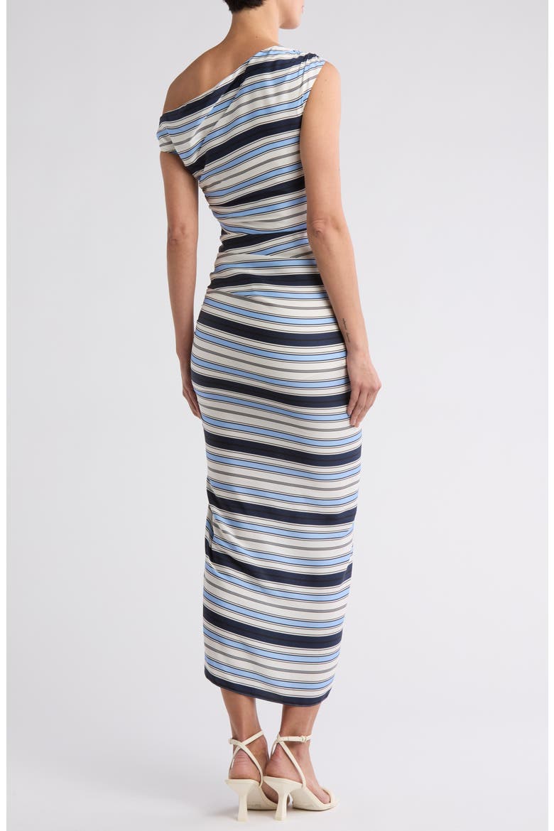 Kadie Silk Blend Dress, Alternate, color, STRIPE PRT OW/ BL