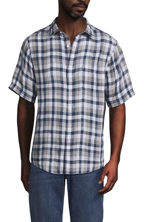 Traditional Fit Short Sleeve Linen Shirt