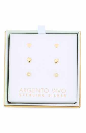 Argento Vivo Sterling Silver Set of 3 Stud Earrings