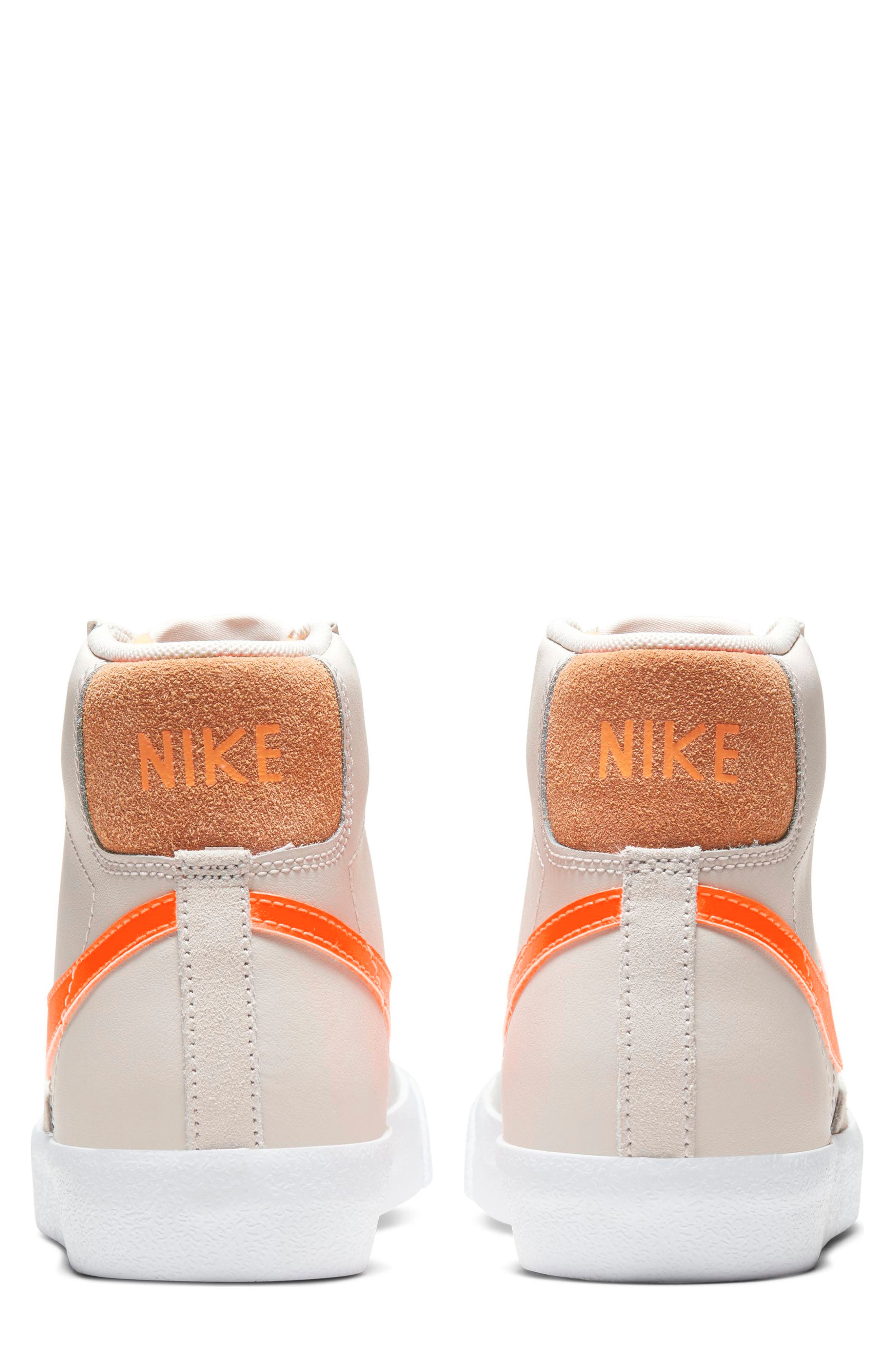 Blazer Mid '77 High Top Sneaker, Alternate, color, LIGHT BONE/ ORANGE/ ORANGE
