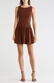 Madden Girl Sleeveless Bow Embellished Drop Waist Minidress