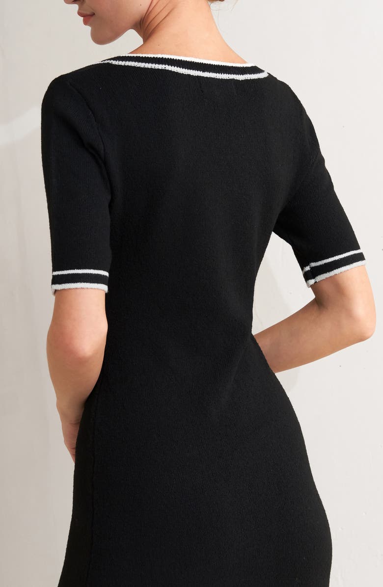 FREEMARKET Knit Midi Dress, Alternate, color, Black/ White