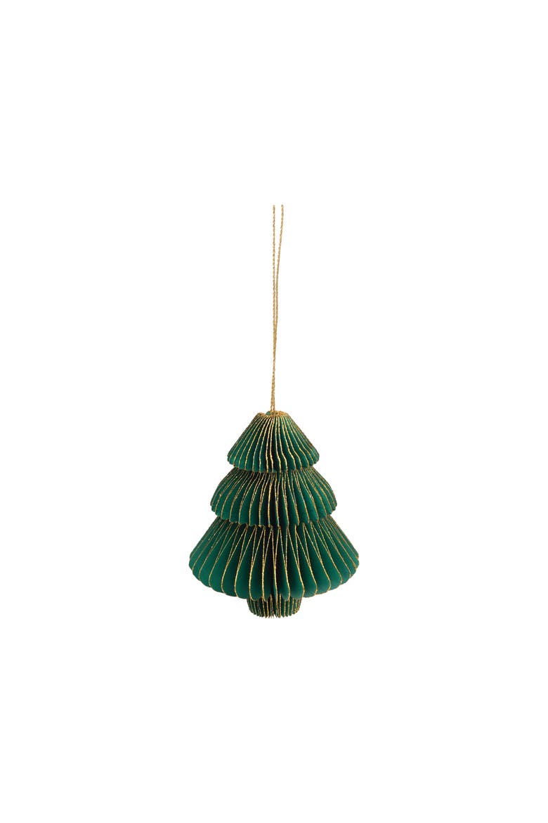Honeycomb Paper Green Tree Christmas Ornament, Main, color, Green