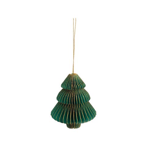 Honeycomb Paper Green Tree Christmas Ornament