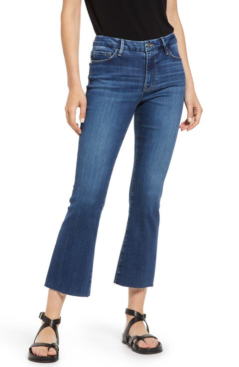 Le Crop Mini Bootcut Raw Hem Jeans
