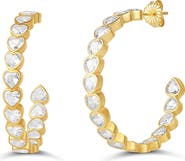 SHYMI Bezel Heart Inside Out Hoop Earrings