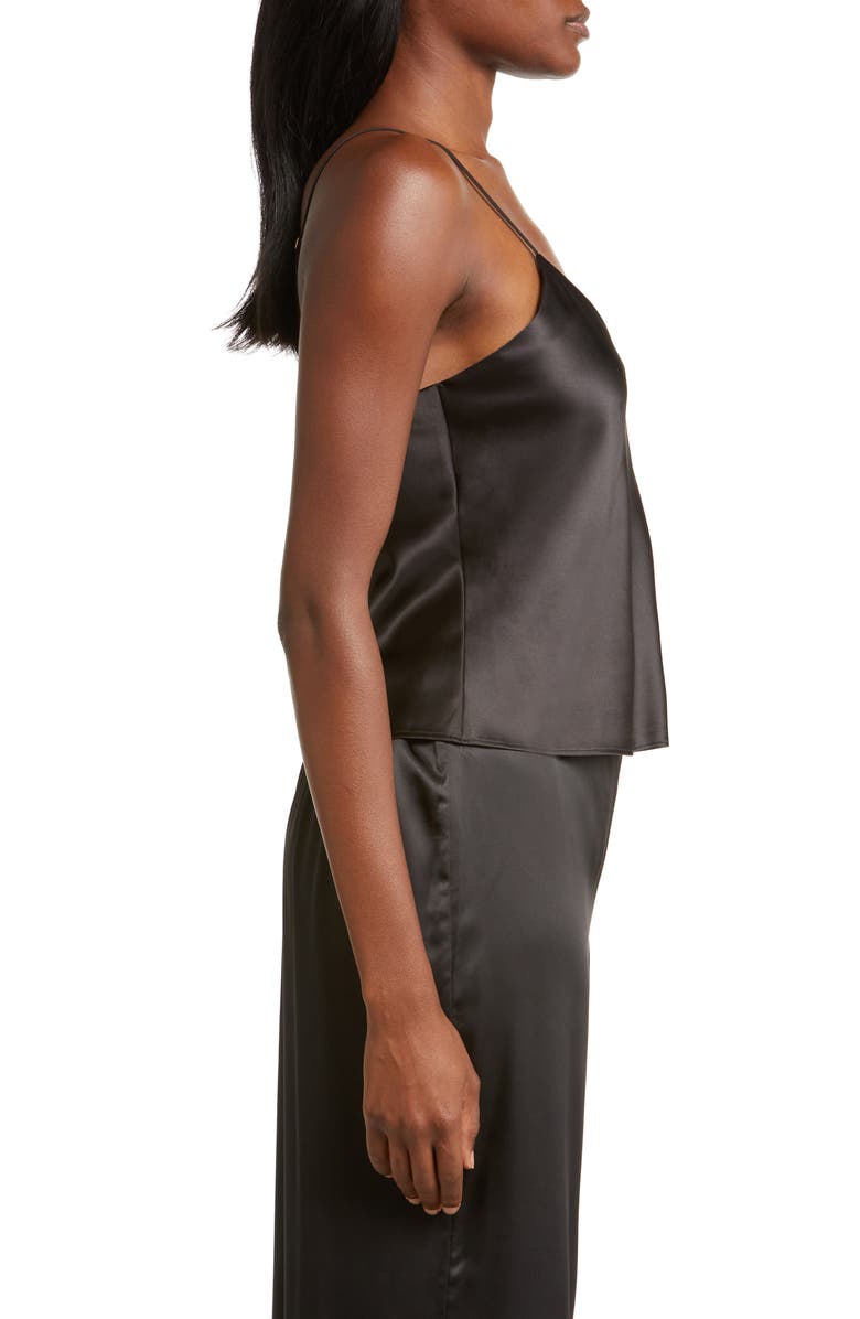 Natori Glamour Satin Camisole, Alternate, color, Black