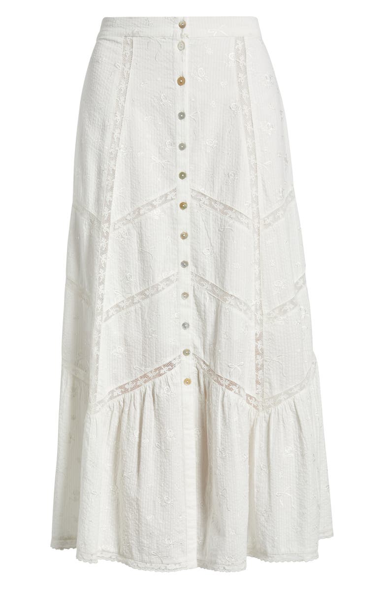 LoveShackFancy Ritson Cotton Skirt, Alternate, color, White