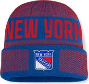 FANATICS Men's Fanatics Blue/Red New York Rangers Fundamentals Shelter Cuffed Knit Hat