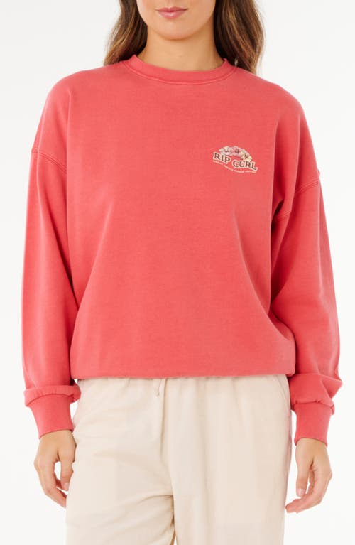 Rip Curl Bells Heritage Graphic Sweatshirt In Red