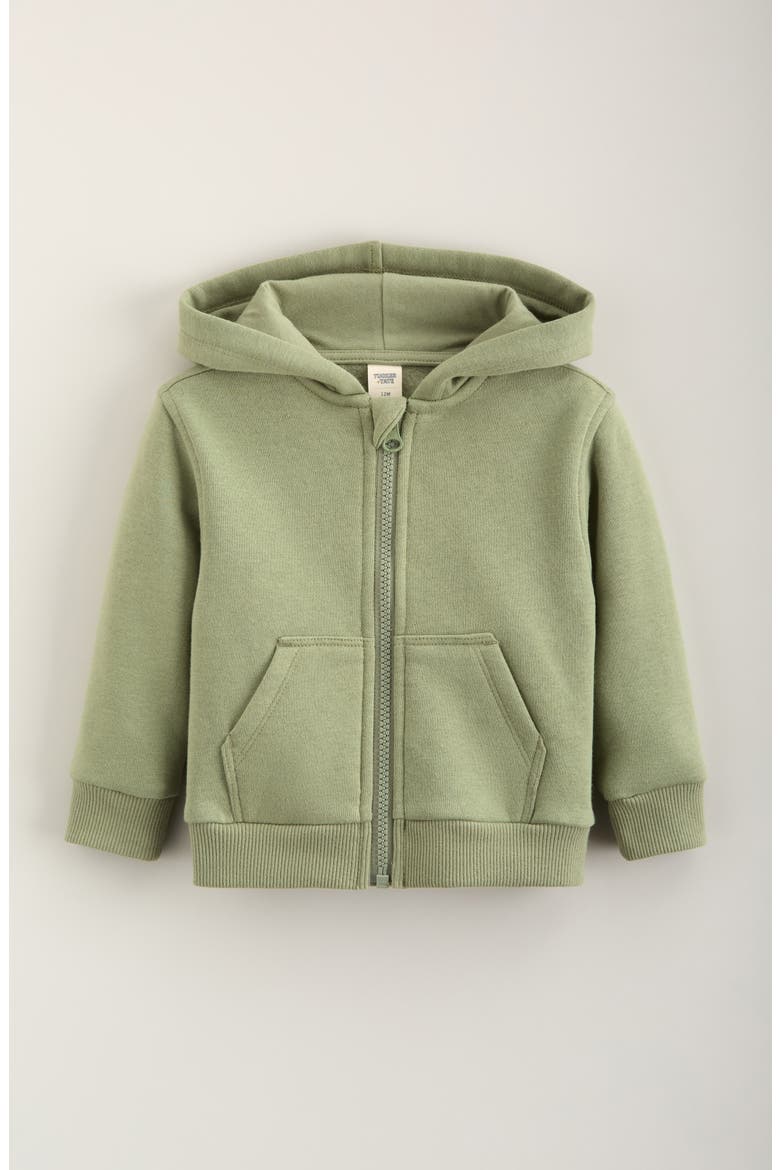 Kids' Zip-Up Fleece Hoodie, Main, color, OLIVE ACORN