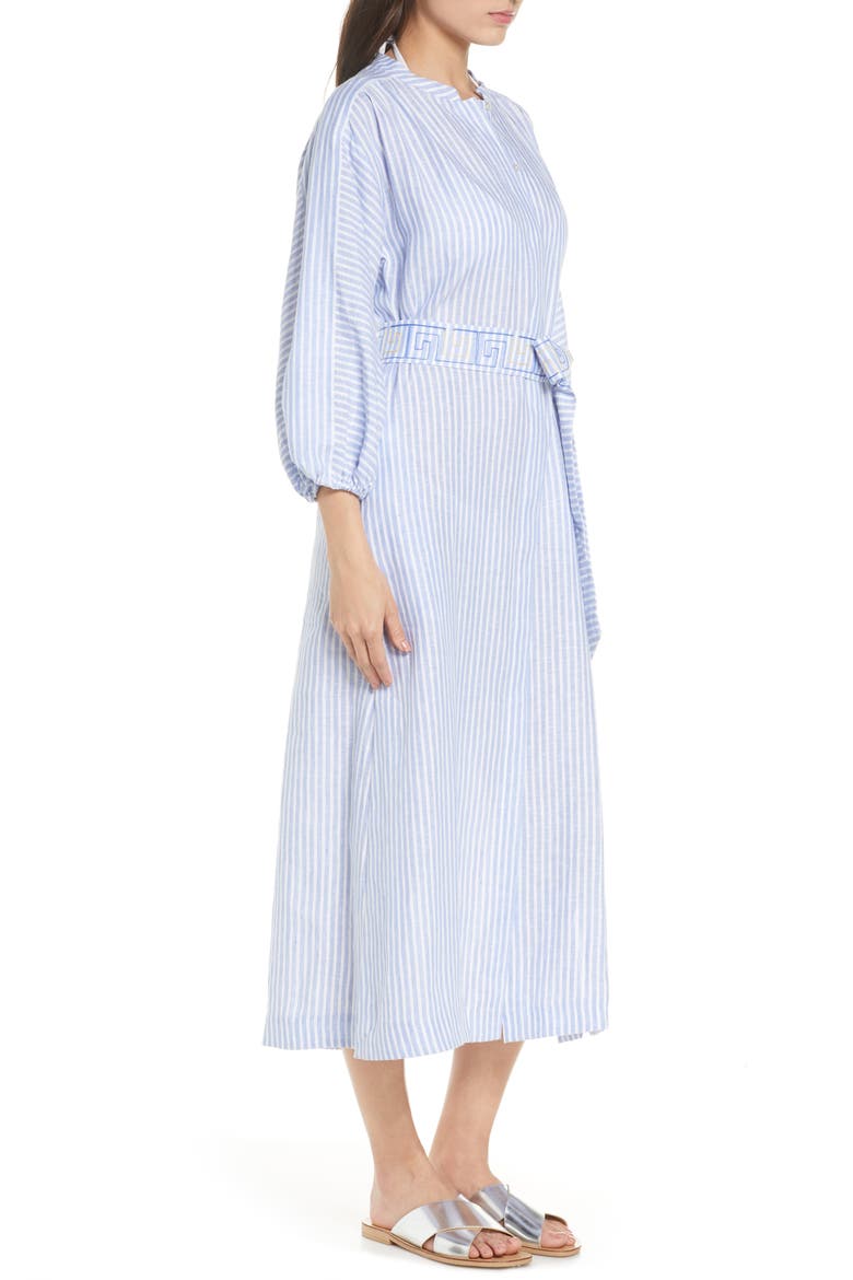 Stripe Linen Midi Shirtdress, Alternate, color, CLASSIC SWIM STRIPE