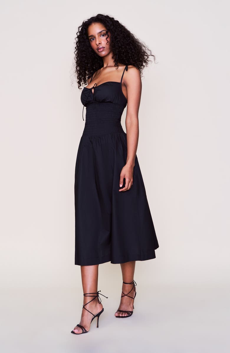 Guizio Lura Midi Dress, Alternate, color, Black