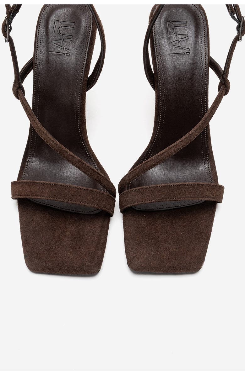 Prologue Shoes Jolene Stiletto Sandal, Alternate, color, Brown Suede