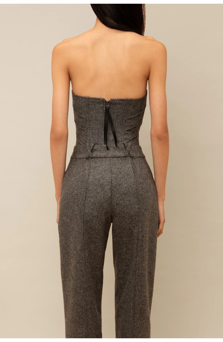 Contessa Mills Aconitum Structured Elegant Wool and Silk Lined Corset, Alternate, color, Grey