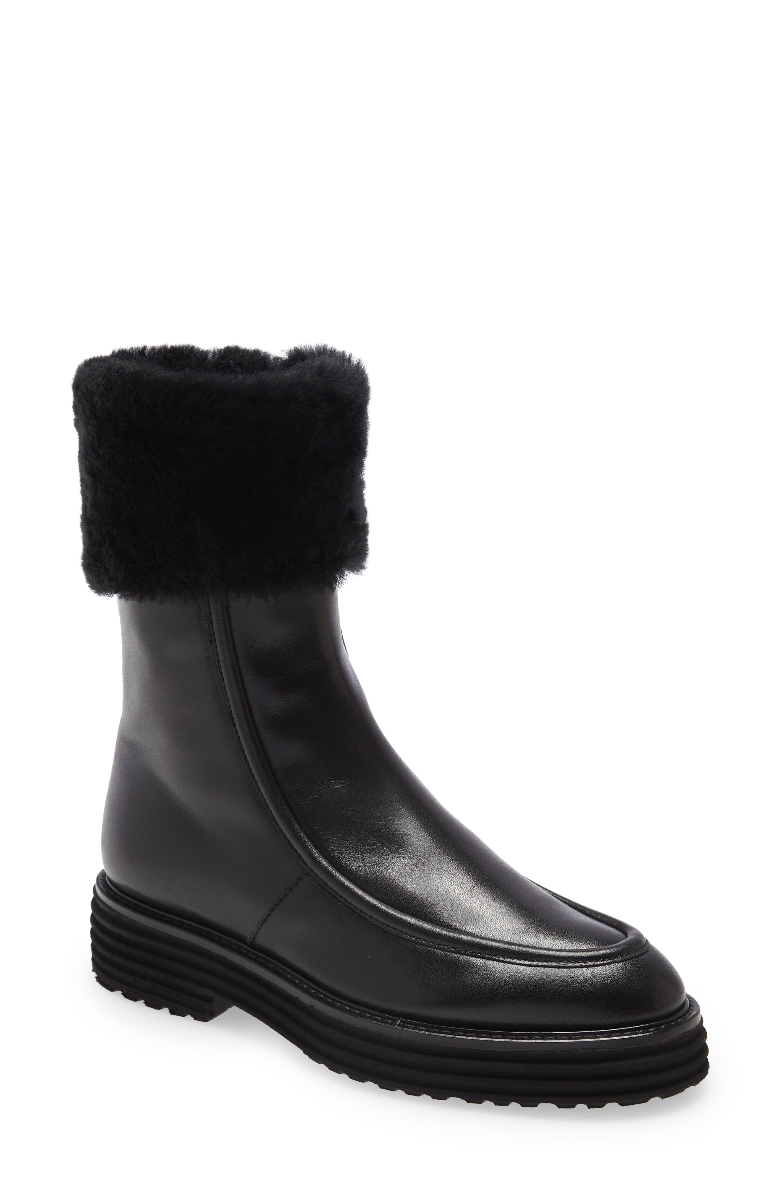 Pas de Rouge Ada Genuine Shearling Cuff Boot, Main, color, 