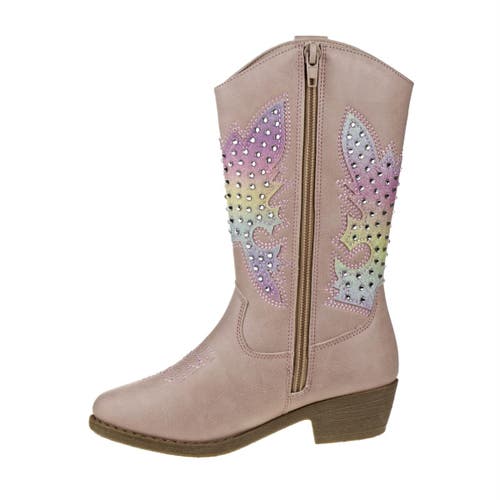 Kensie Girl Zip Up Boot With Heel In Neutral