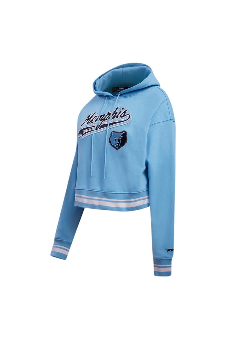 Women's Pro Standard Light Blue Memphis Grizzlies Script Tail Cropped Pullover Hoodie, Alternate, color, Light Blue