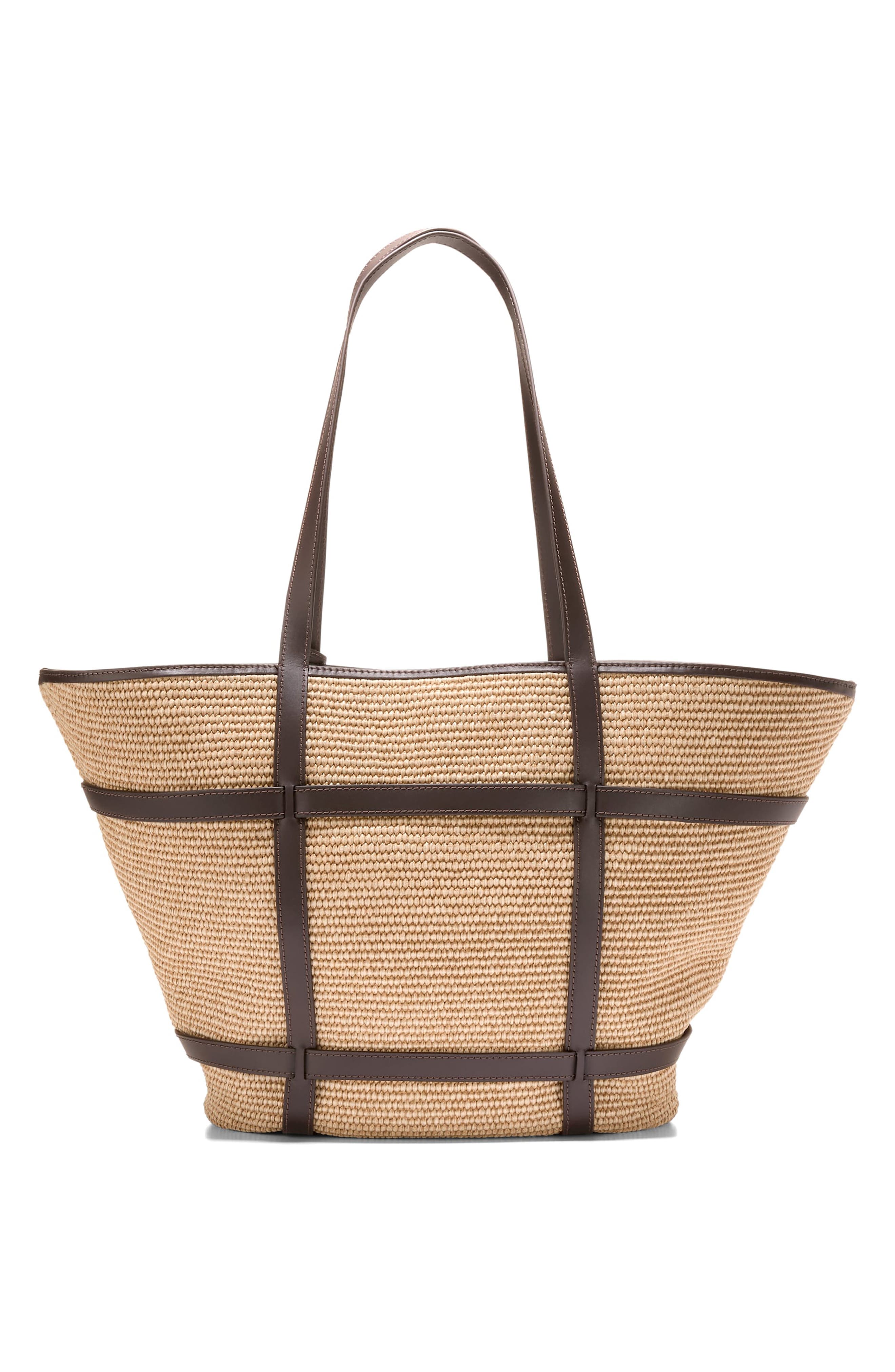 Cole Haan Key West Tote, Alternate, color, Natural Raffia/ Dark Chocolate