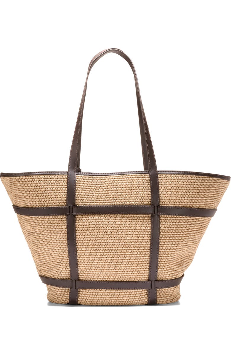 Cole Haan Key West Tote, Alternate, color, Natural Raffia/ Dark Chocolate
