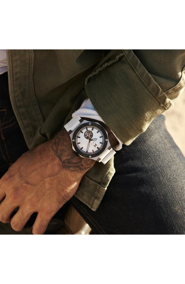 MVMT Raptor Automatic Silicone Strap Watch, 46.5mm, Alternate, color, 