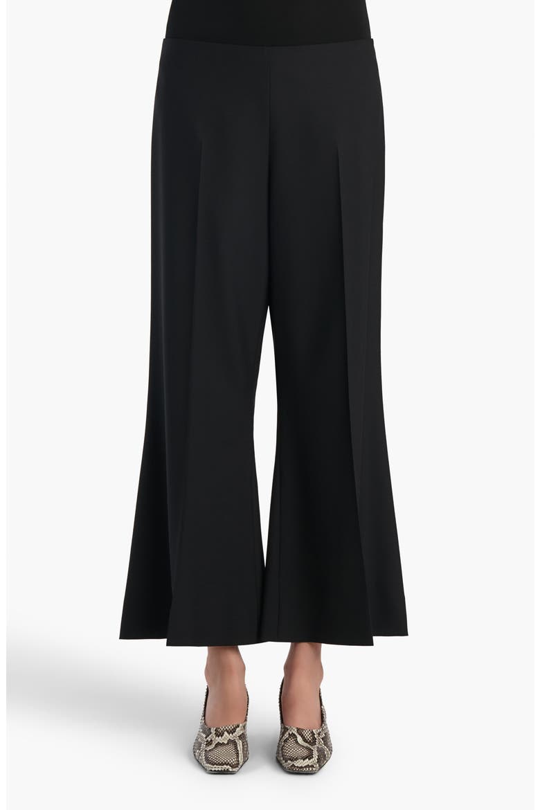 Walter Virgin Wool Kick Flare Crop Pants, Main, color, BLACK