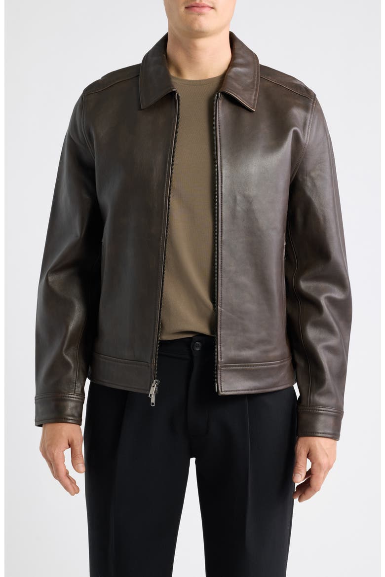 Leather Jacket, Main, color, BROWN TURK BURNISHED