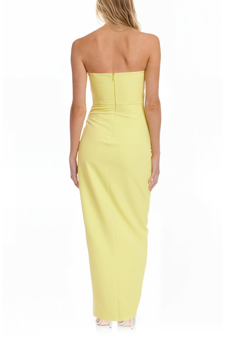 Pleated Strapless Sheath Gown, Alternate, color, SUNNY YELLOW