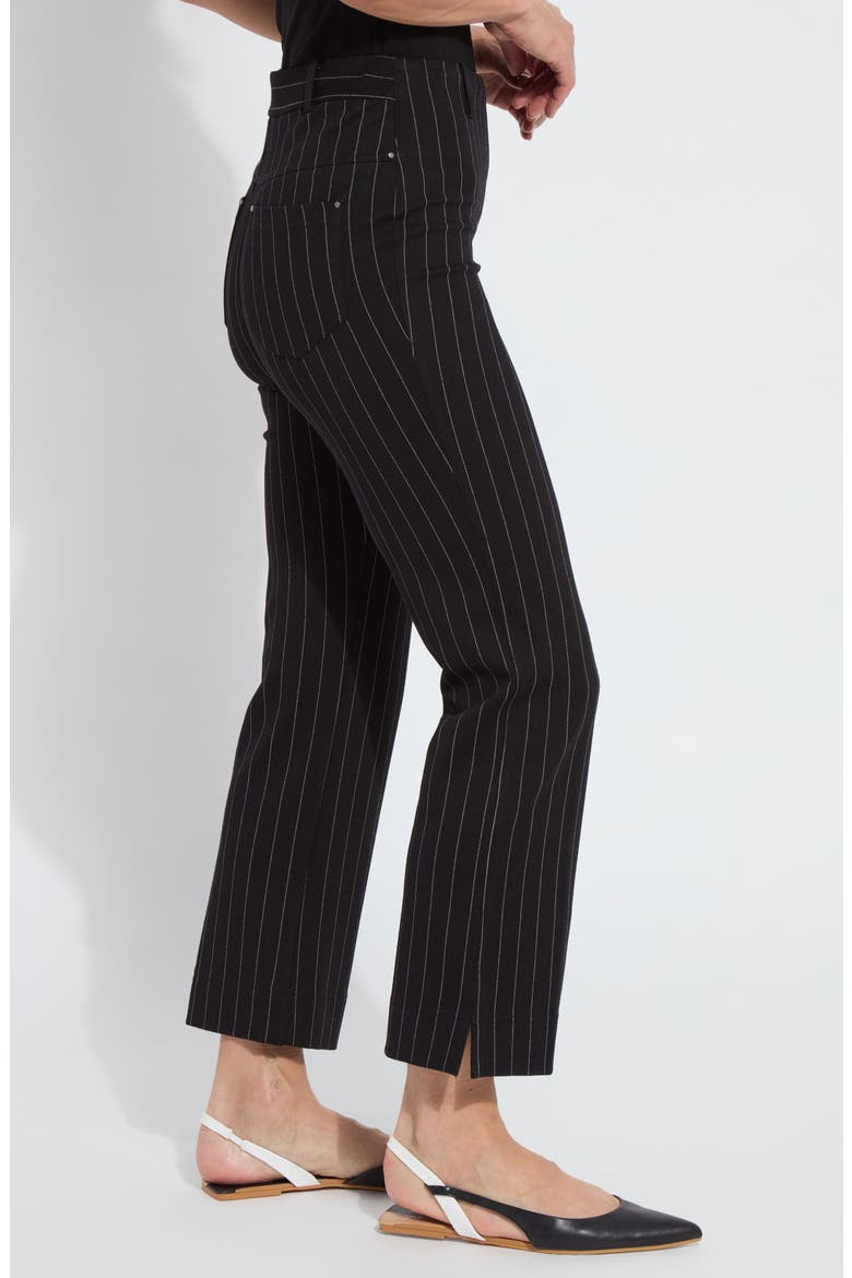 Pinstripe Baby Boot Ankle Pants, Alternate, color, BLACK SOFT SOOTHING STRIPE