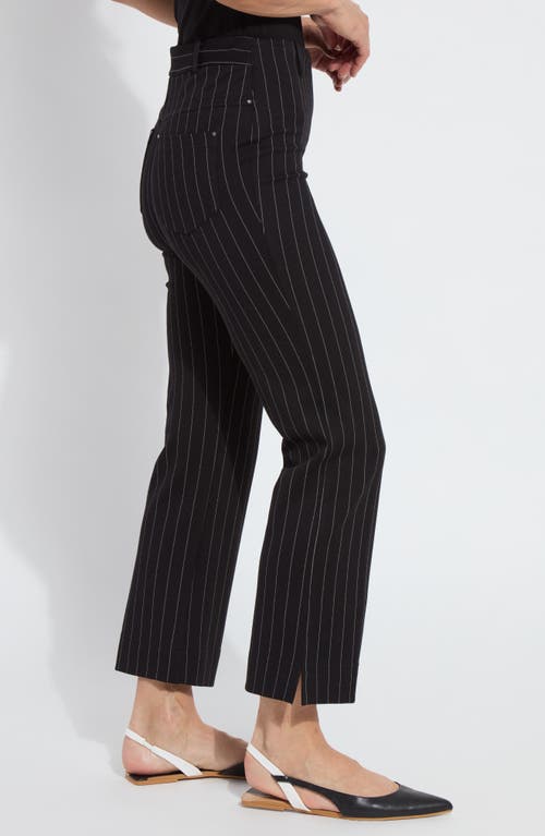 Lyssé D Womens Lightweight Ponte Cropped Flared Pants In Black Soft Soothing Stripe