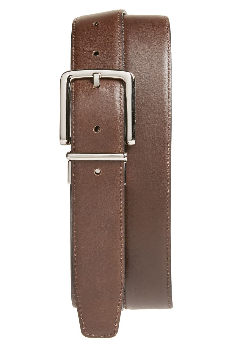 Reversible Leather Belt, Main, color, BLACK/ BROWN