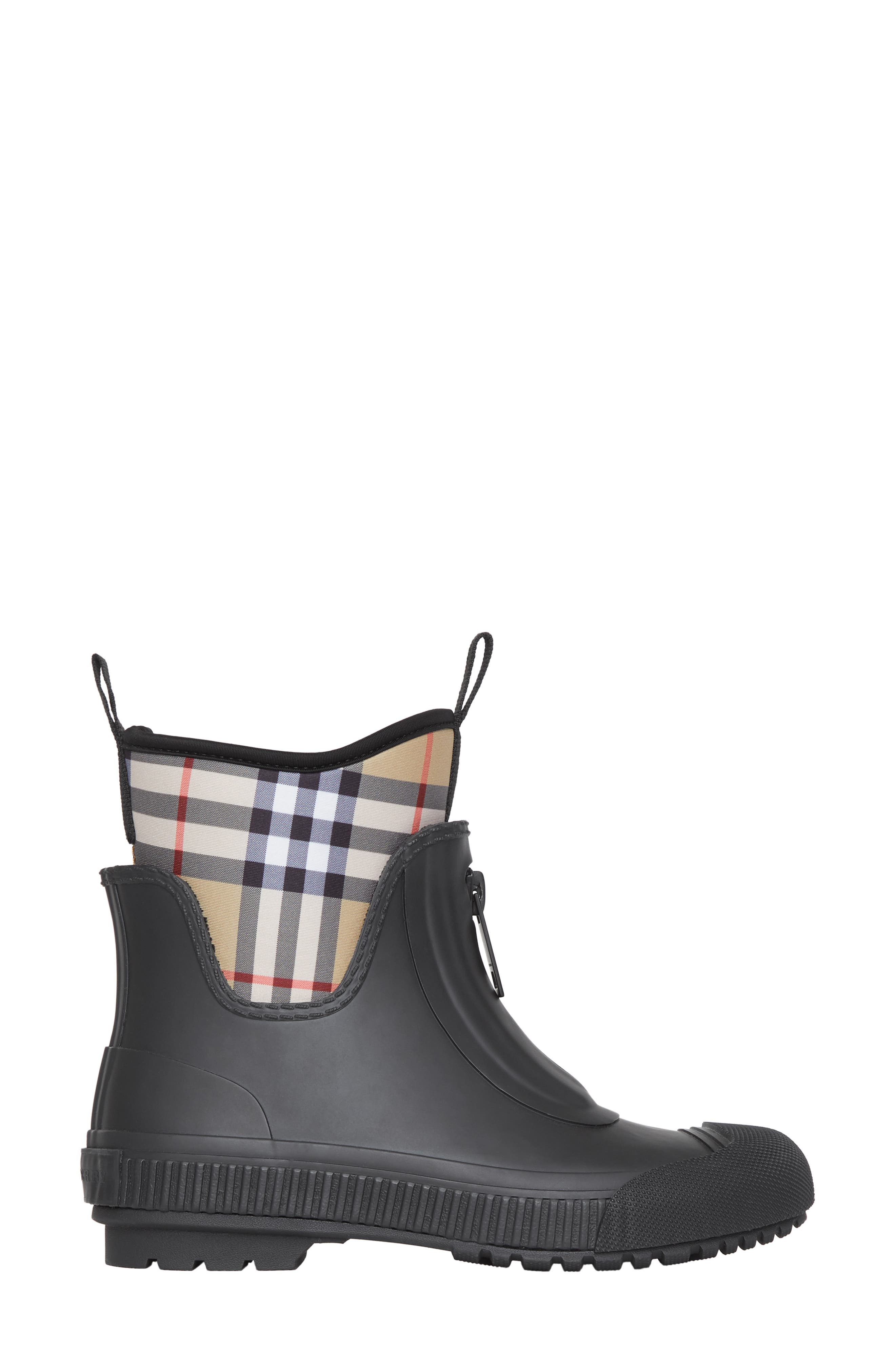 Burberry Flinton Check Waterproof Rain Boot, Alternate, color, 