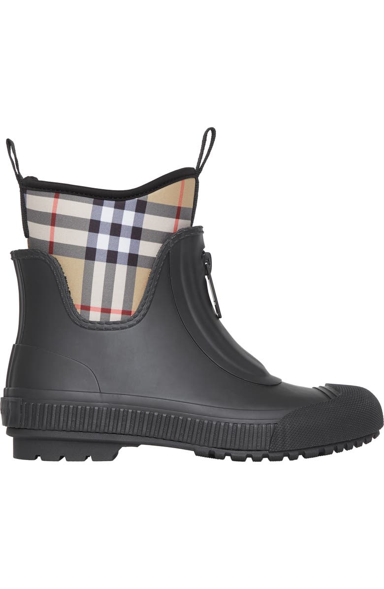 Burberry Flinton Check Waterproof Rain Boot, Alternate, color,
