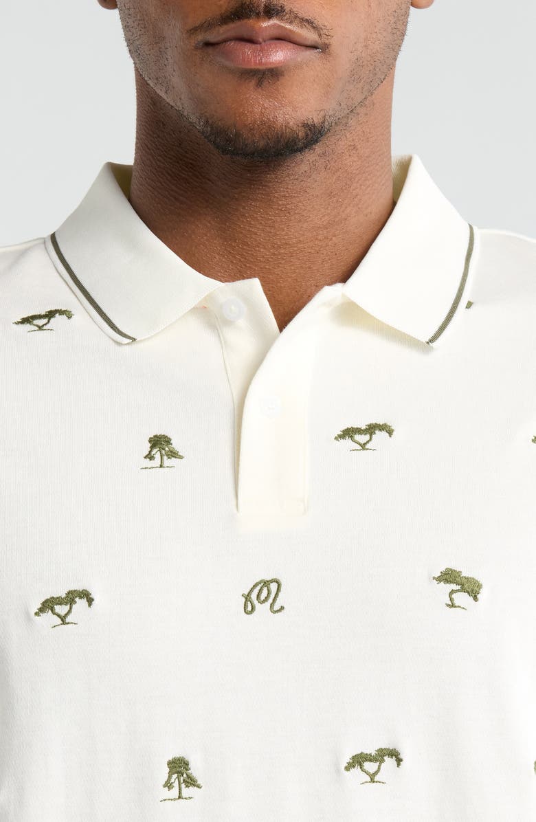 Malbon Golf Torrey Pines Embroidered Polo, Alternate, color, Egret