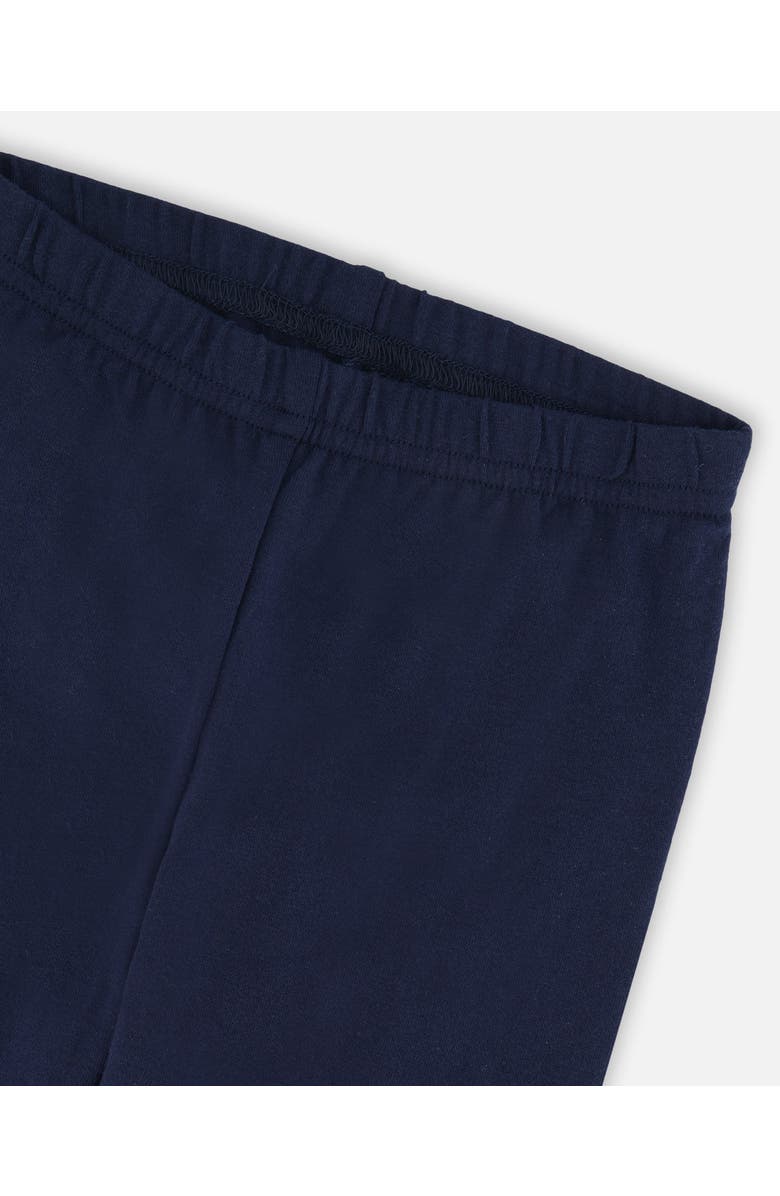 Deux par Deux Organic Cotton Jersey Leggings with Cats, Alternate, color, Dark Blue