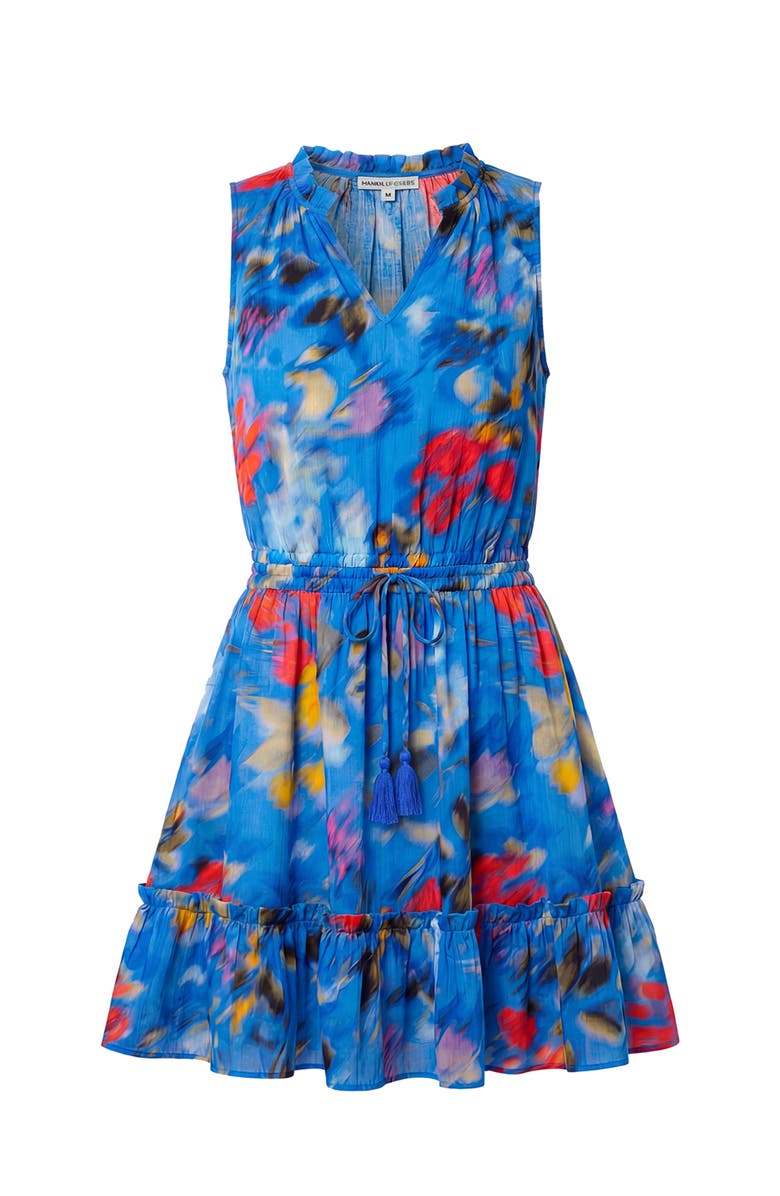 Change of Scenery Beth Smock Waist Cotton Short Dress, Alternate, color, Larkspur Bay