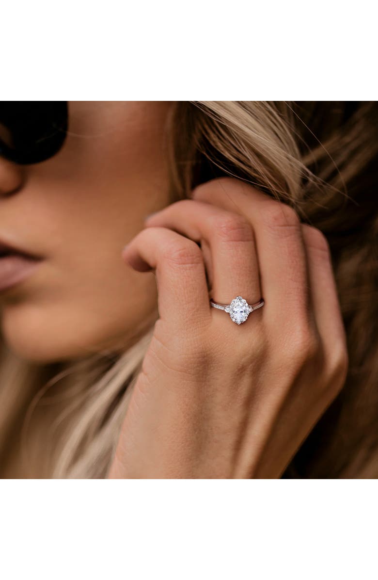 Julianna B. Lab-Grown Diamond Halo Engagement Ring 14k, Alternate, color, White Gold