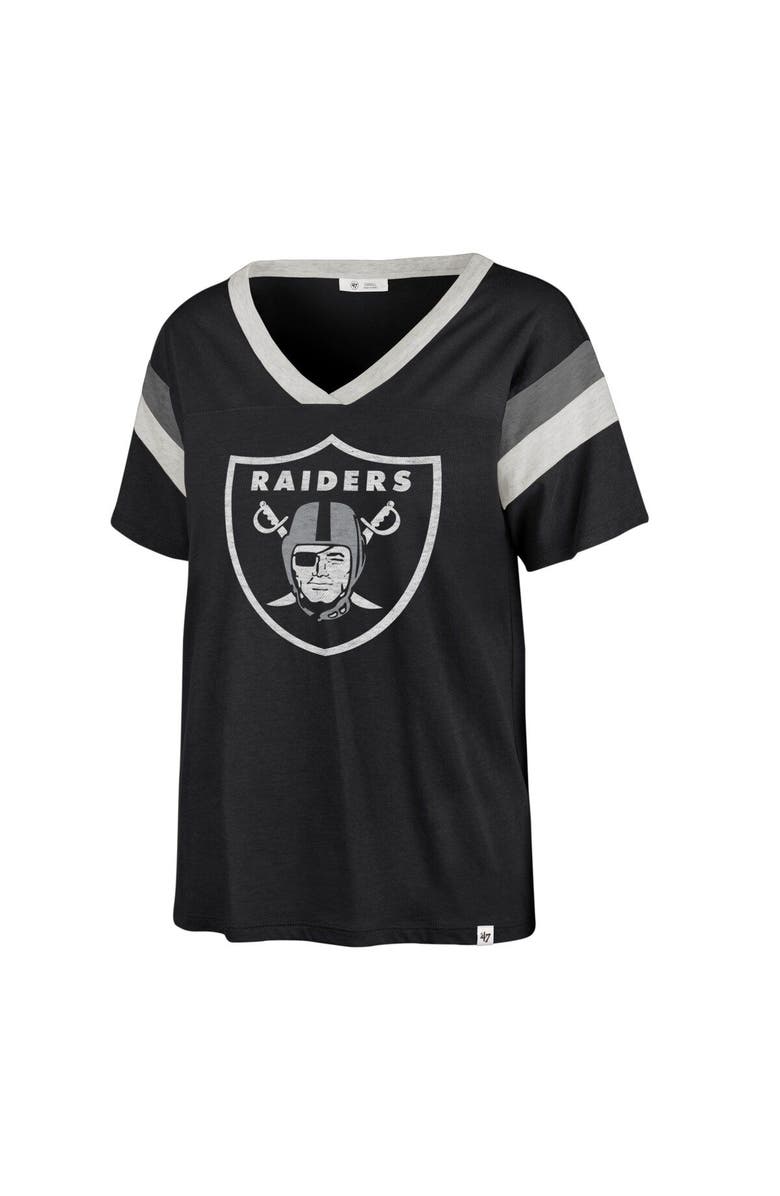 '47 Women's '47 Black Las Vegas Raiders Phoenix V-Neck T-Shirt, Main, color, Black